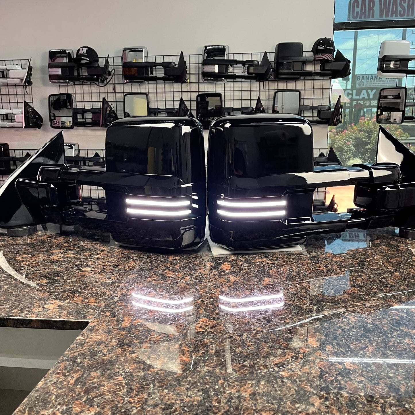 14-18 GM Gloss Black Tow Mirrors