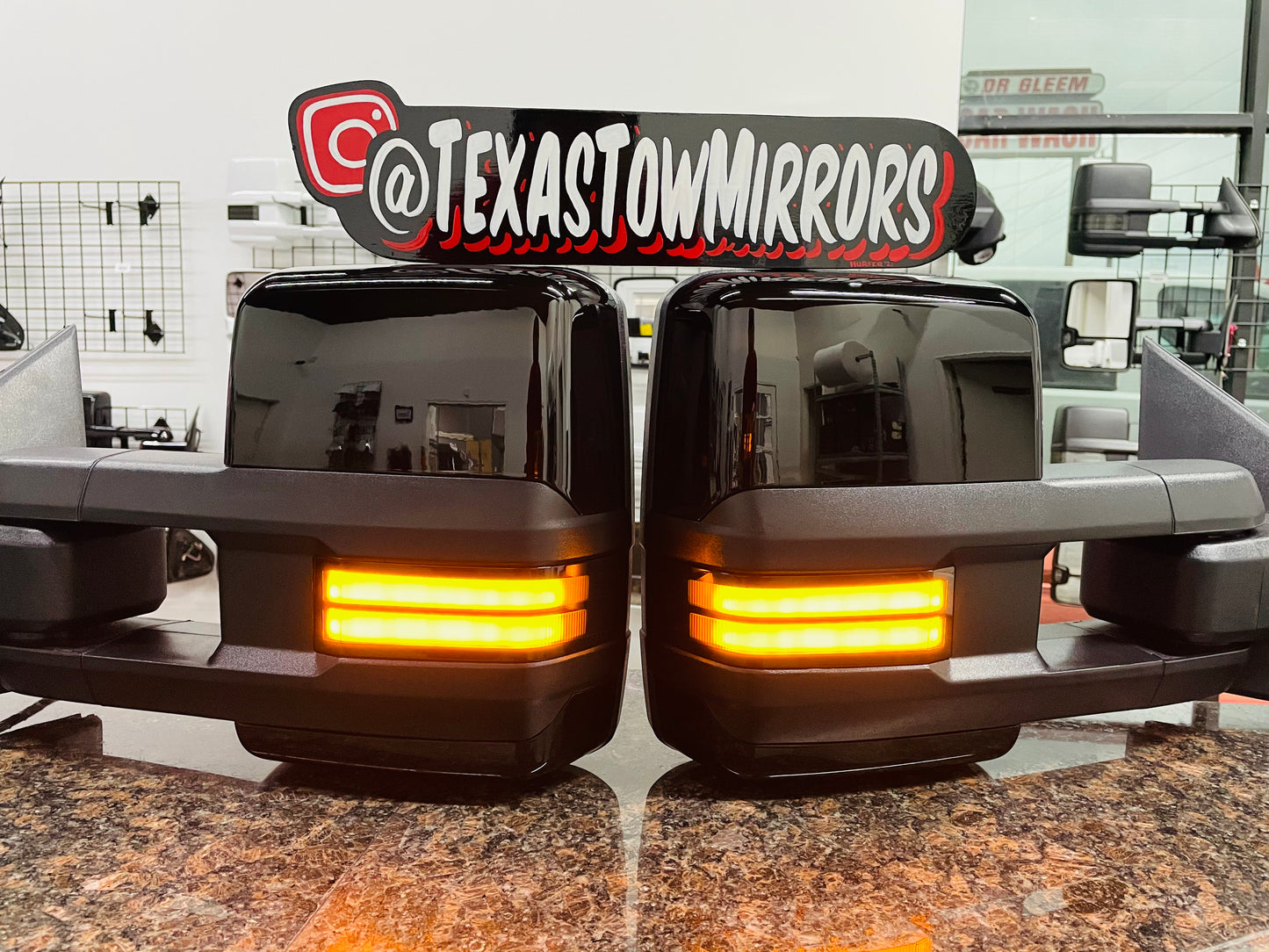 07-13 GM Gloss Black CAPS Tow Mirrors