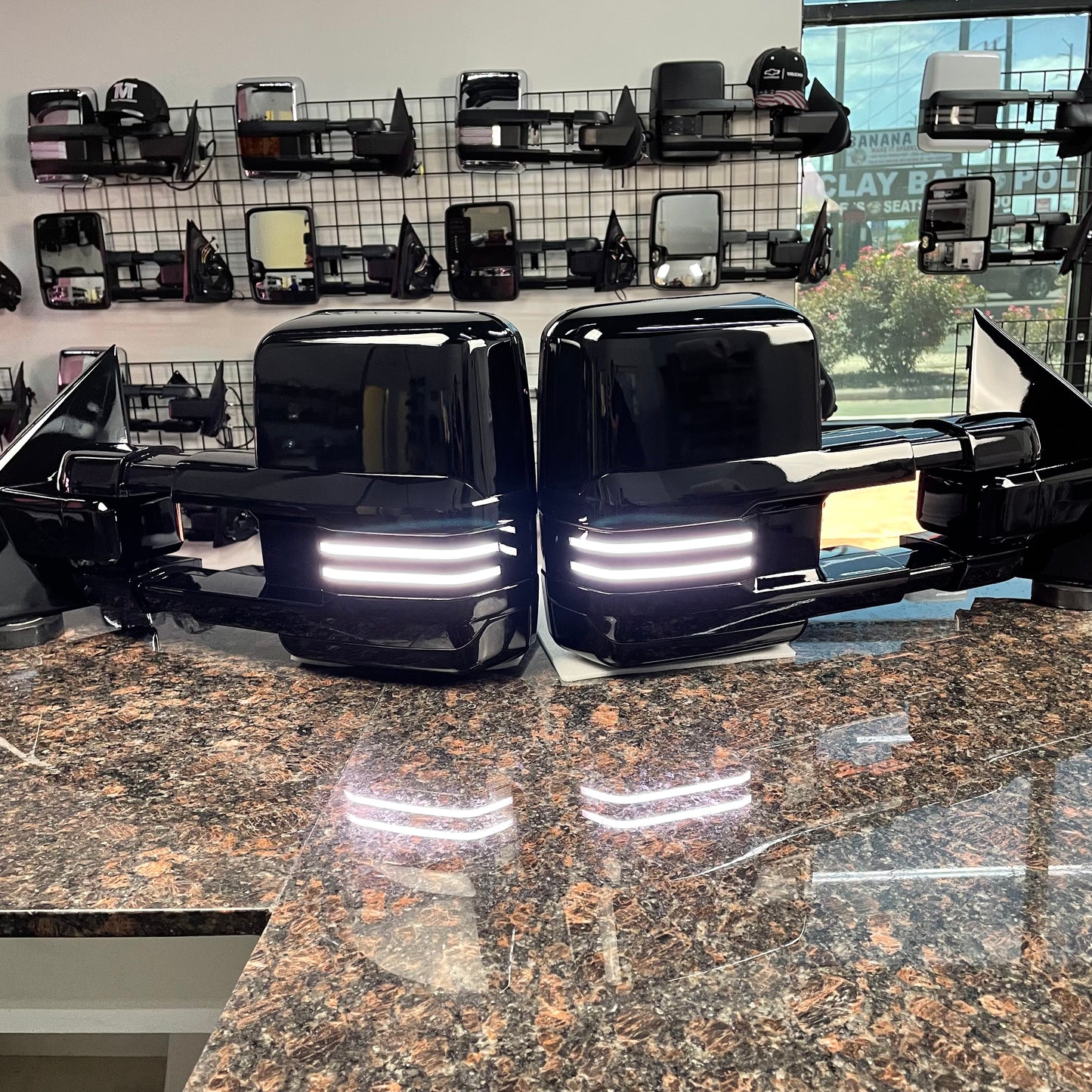 14-18 GM Gloss Black Tow Mirrors