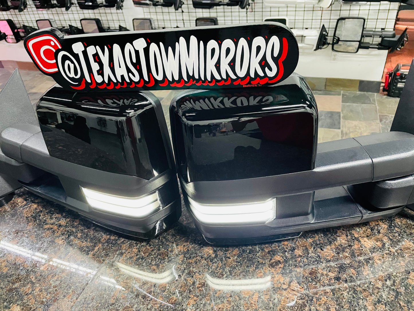 07-13 GM Gloss Black CAPS Tow Mirrors