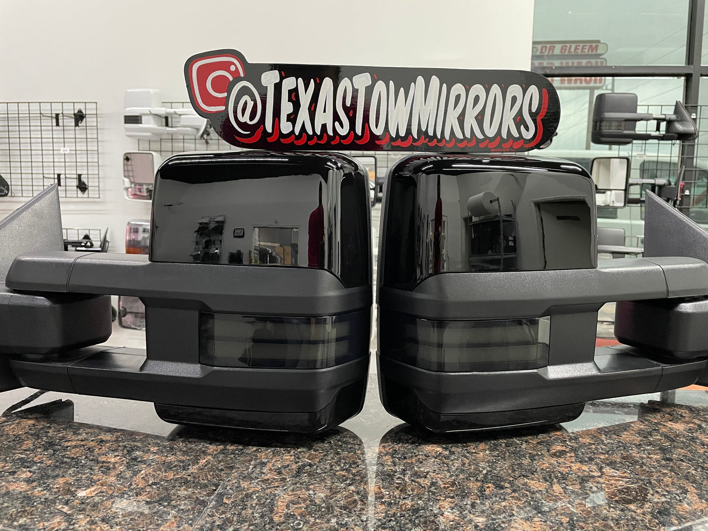 07-13 GM Gloss Black CAPS Tow Mirrors